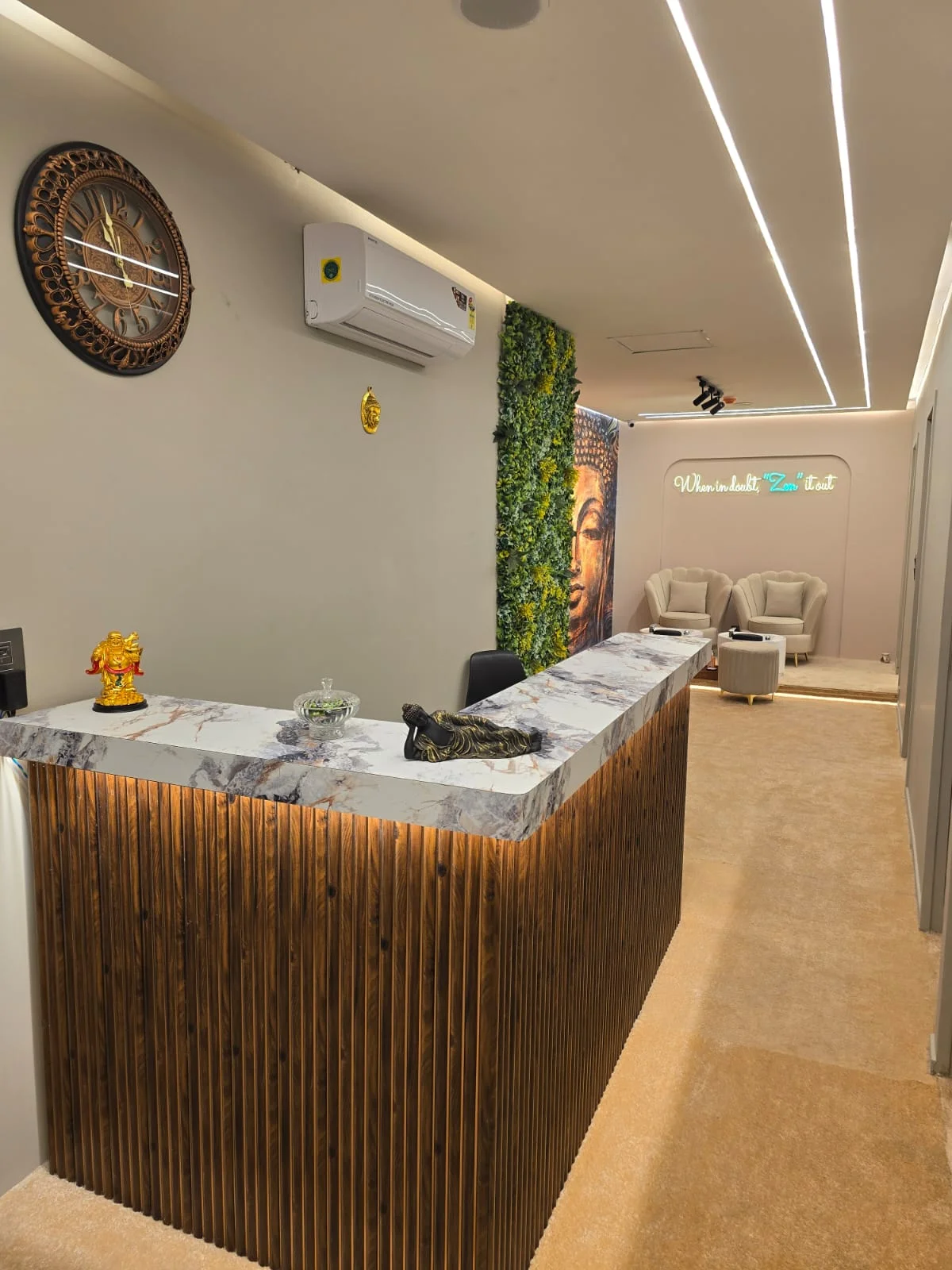 Marble Reception at Modern Zen Spa & Lounge DLF Phase IV Gurugram